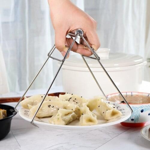 Stainless Steel Hot Dish Plate Bowl Clip Holder Clamp Tong Clipper Pots Gripper Set Kitchen Accessories Tools Heat Insulation