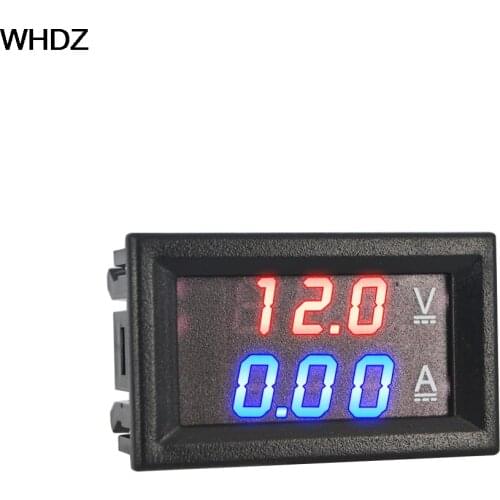 2016New DC 100V 10A Voltmeter Ammeter Blue + Red LED Amp Dual Digital Volt Meter Gauge voltimetro amperimetro Hot Sale Wholesale