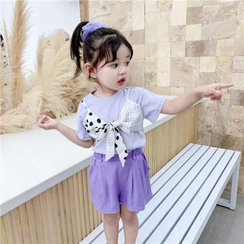 Brand New Girls Baby Summer Clothing Set Sweet Bow T-Shirts+shorts Kid Fashion Elegant Suits Children Birthday Clothes
