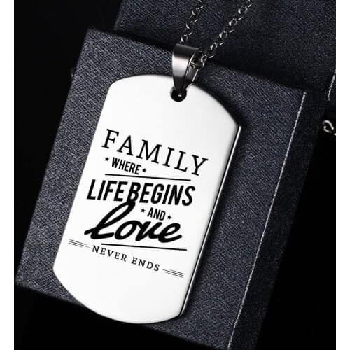 Vnox Personalized Image Necklaces Solid Stainless Steel Dog Tag for Women Men Pendant Custom Gift