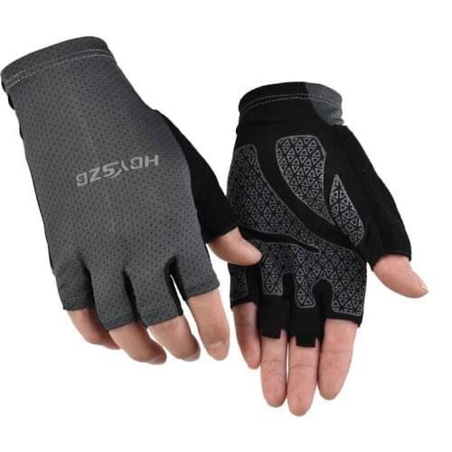 Summer Mens Gloves Women Half-finger Driving Cycling Sun Protection Fingerless Sports Mesh Non-slip Fishing Fitness Gloves