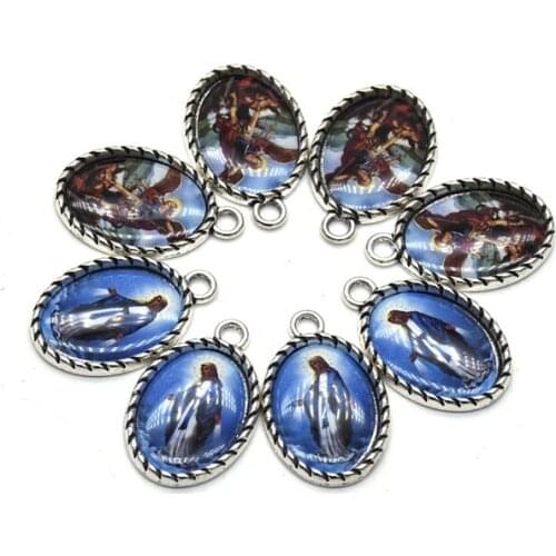 QIGO Oval Maria Angle Small Pendant Religious Jewelry Accessories DIY Jewelry