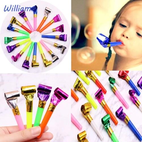 100pcs Childrens Party Roll Paper Whistle Party Like Kids Birthday Party Funny Props Noice Maker Kid Toys