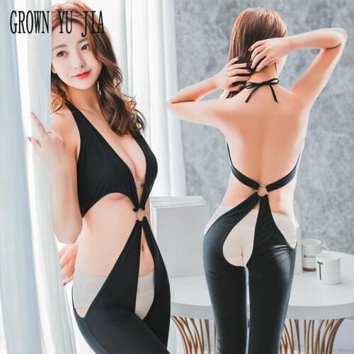 Sexy Lingerie Bodysuit Womens Porno Open Crotch Clubwear Fetish Hot Erotic Pole Dance Open File Chest Catsuit Clothes Sex Play