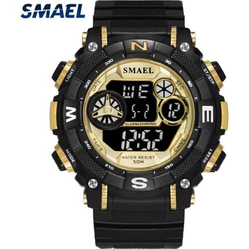 SMAEL Fashion Black Gold Men Sports Watch Military Date Quartz Watches Mens Luxury Brand Casual Wristwatch Male Reloj Hombre