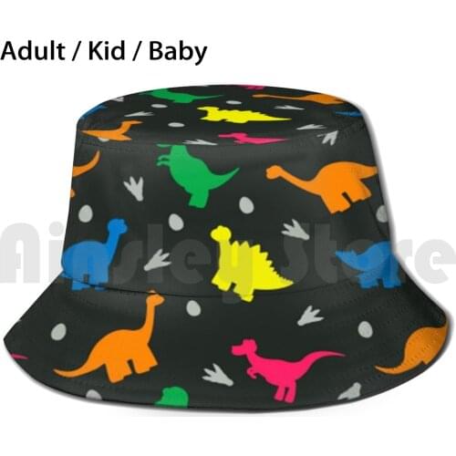 Colorful Dinosaur Pattern Sun Hat Foldable UV Protection Dinosaur Dino Dinosaurs Cute T Rex Dinos Funny Animals