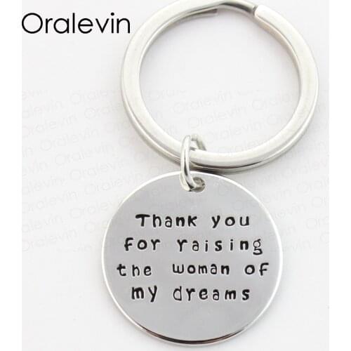 THANK YOU FOR RAISING THE WOMAN OF MY DREAMS Inspired Charms Keychain Gift for Her Jewelry 22MM,10Pcs/Lot,#LN283K