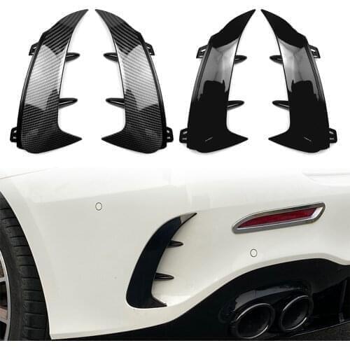 1Pair Car Rear Bumper Splitter Spoiler Canard Air Vent ABS For Mercedes Benz W177 A-Class A200 A220 A35 AMG 2019 2020 2021