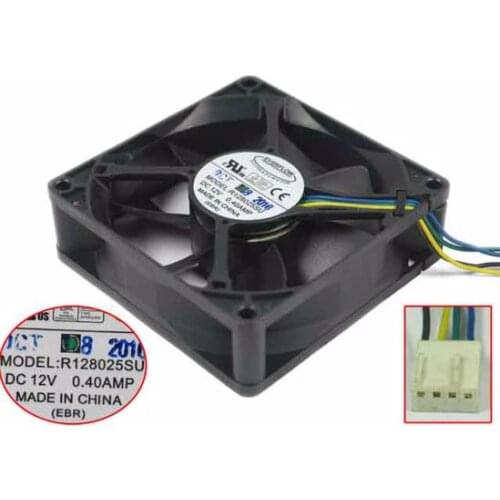Everflow R128025SU DC 12V 0.28A 80x80x25mm 3-wire Server Cooling Fan