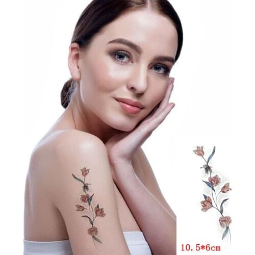 Waterproof Temporary Tattoo Stickers Beautiful Flower Rose Fake Tatto Flash Tatoo Tatouage Hand Back Foot Arm for Girl Women Men