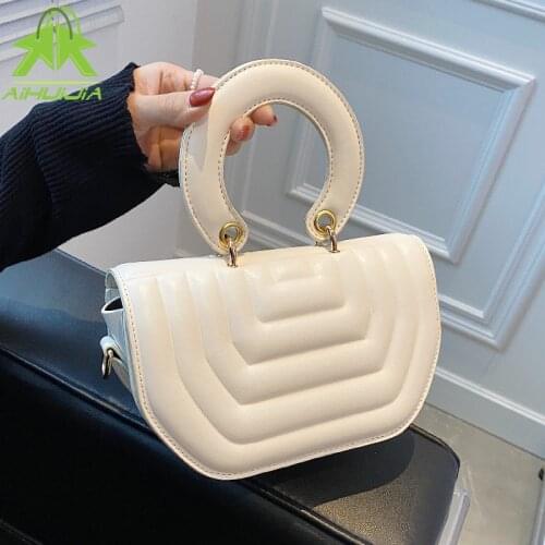 High Quality Pu Leather Small Handbags for Women 2021 New Fashion Solid Color Shoulder Bag Luxury Designer Travel Messenger Bag