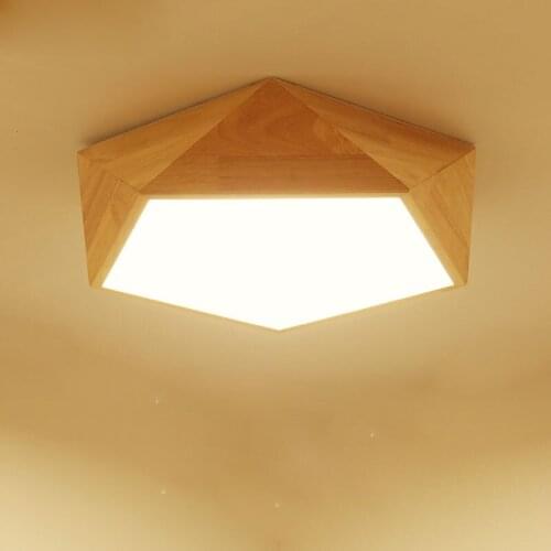 Japanese Style Lamp For Bedroom Modern Led Ceiling Lights Lastest Design Ceiling lighting With Special-shaped diamond Wood Frame