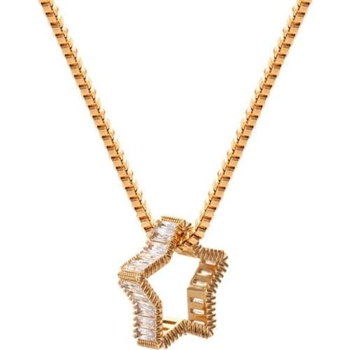 Necklaces Pendant for Women Simple Retro Star Necklace for Wedding Engagement Fashion Jewelry Chain Colgantes Charms Gifts