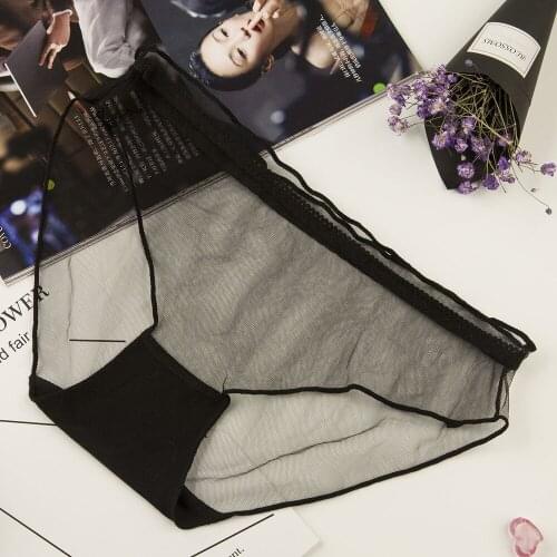 Womens Ultra-Thin Sexy Low-Rise Underwears Comfortable Breathable Mesh Briefs Female Sweet And Erotic Underpants