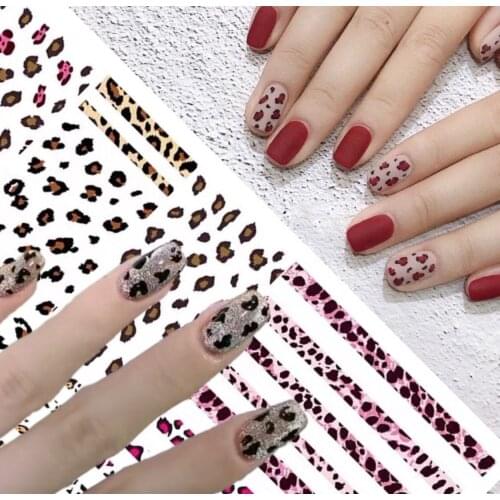 1 Sheet Newest leopard Series design 3D nail art sticker back glue nail decals Japan type DIY decoration tools