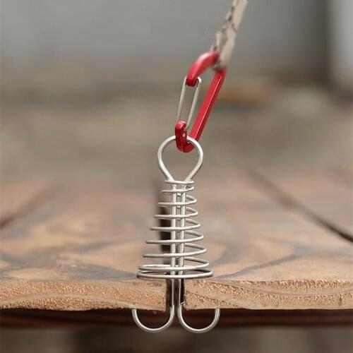 1pc Windproof Outdoor Awning Tent Fixed Hook Buckle Plank Floor Tent Spring Nails Fixed Hook Buckle Camping Tent Accessories