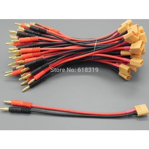 10sets XT90 to 4.0mm banana connector with 14 AWG Silicone cable charger cable Connect Cable for RC Power Supply DZ0108
