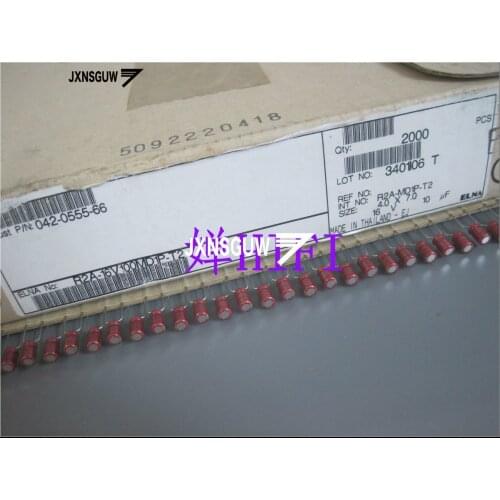 10PCS ELNA R2A 16V10UF 4X7MM 10UF 16V RED robe audio electrolytic capacitor 10uF/16V R2A-16V100MD1P-T2