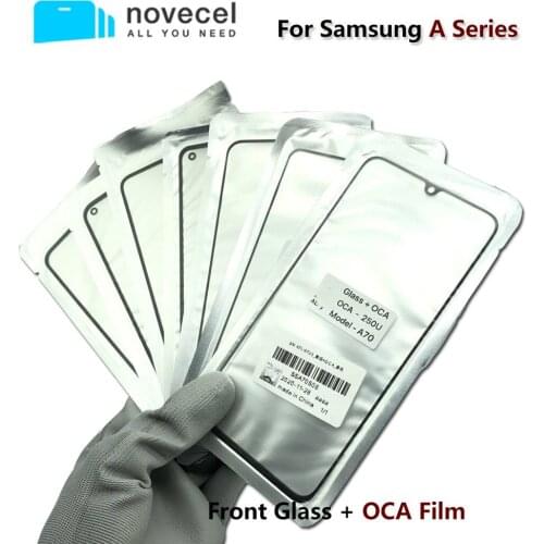 10pcs OEM Front Outer Glass with OCA For Samsung Galaxy A10 A20 A30 A40 A50 A90 Touch Screen Cracked Glass Repair Replacement