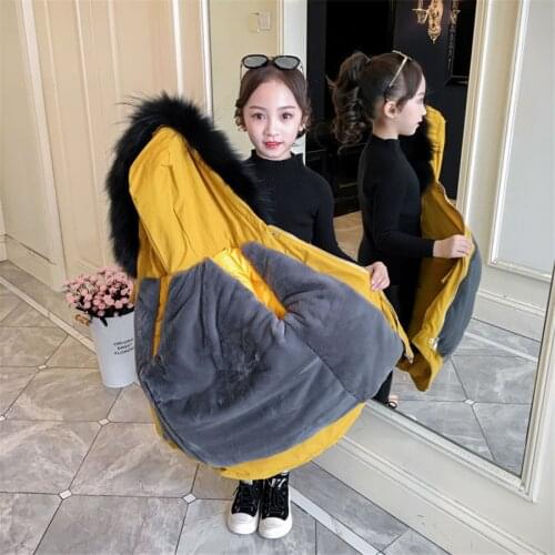 2020 fashion brand Girl clothes Winter Jacket Warm Thick Coat Childrens Clothing Kids parka Big Fur Hooded Outerwear for 4-14y
