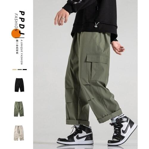 2021 New Autumn Joggers Cargo Pants for Men Wied Leg Pants Ankle-Length Trousers Sweatpants Male Streetwear Harem Pants S-5XL