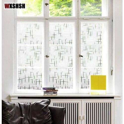 3M Long 3D Cross Pattern Frosted No Glue Static Cling Privacy Glass Window Film Raamfolie For Home Decorative Window Film