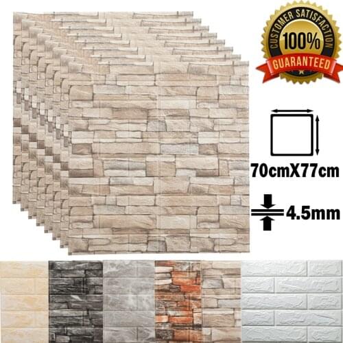 3D Wall Stickers Imitation Brick Bedroom Decor Self-adhesive Wallpaper Waterproof Panels Living Kitchen TV Home Decoration