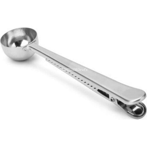 500pcs Multifunction Coffee Scoop With Clip Coffee Tea Measuring Scoop Ground Stainless Steel Coffee Measuring Spoon Tool