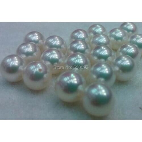 AAA+++ 9mm round white Akoya Pearl shiny loose pearl jewelry