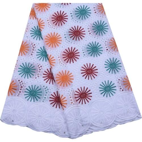 Kalume 100% Cotton African Dry Laces Fabric High Quality Lace Swiss Voile Lace Switzerland Embroidery Lace Fabric 5 Yards 1807