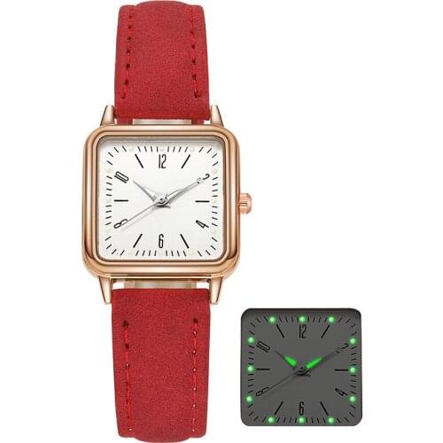New Fashion Luxury Brand Ladies Luminous Square Casual Quartz Watch Women Leather Strap Dress Watches For Gifts Relogio Feminino