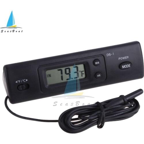 Digital Indoor Outdoor DS-1 Home Vehicle Thermometer Auto LCD Display Car Thermostat with Clock for Car Aquarium Thermometer