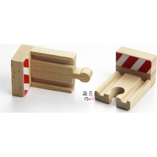 P042 Compatible with wooden railway track the end stop rail train wooden rail accessories fancy toy game scene 2pcs/lot