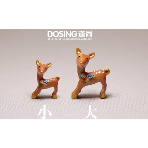 Wild Animal Little Sika Deer Model Ornaments Cute Mini Fawn Fairy Garden Miniature Decor Accessories Action Figure Figurine Toys