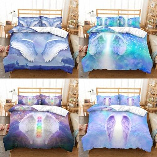 Home Textile Luxury 3D Wing Print 2/3Pcs Comfortable Duvet Cover Pillowcase Bedding Sets Queen and King EU/US/AU Size