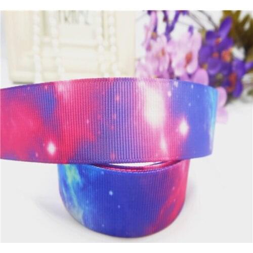 IuBuFiGo ribbon 7/8" Gradient color Printed Grosgrain ribbon 22mm ribbons DIY Handmade Tape 100 yards/lot
