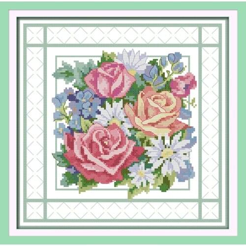 Joy Sunday Four Season Flowers Chinese Cross Stitch Kits Ecological Cotton Clear Stamped 11 DIY Gift Wedding Decoration For Home