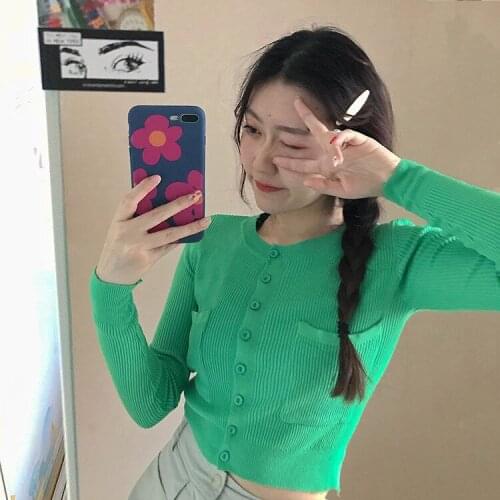 Woman Sweaters Cardigan Korean Style Summer Sun Protection Slim Pocket Sweater Cardigan Top Womens T-shirt Early Autumn Coat