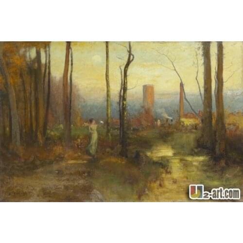Canvas Prints (George Inness the Mill Stream) Wall art picture landscape reproduction canvas oil painting for room Classical-059
