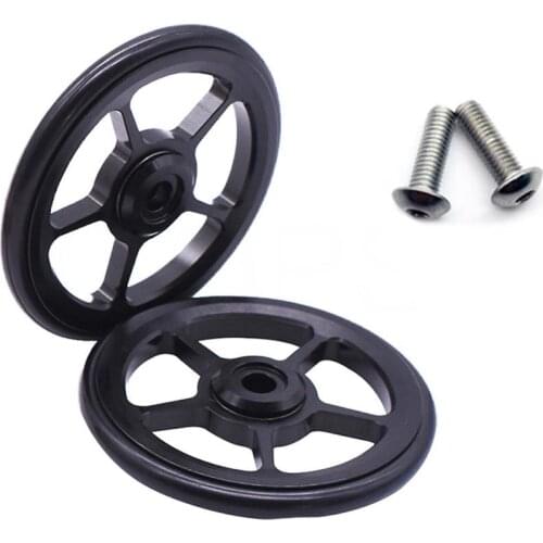 2PCS Bicycle Easywheel Aluminum Alloy Outdoor Replacement Bearing Wheel Lightweight Easy Wheels for Brompton Super Light Bicycle