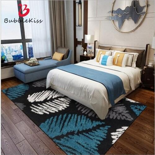 Bubble Kiss Creative Carpet Customized Area Rug for Living Room Carpet Blue White Gray Leaves Carpet Bedroom Kids Room Rugs