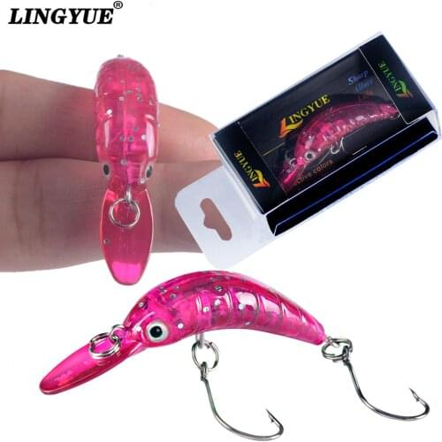 LINGYUE 1pcs per 50mm 2.5g Fishing Lure Trout Mini Crankbait Wobbler Fishing Tackle Minnow Crank Artificial Hard Bait