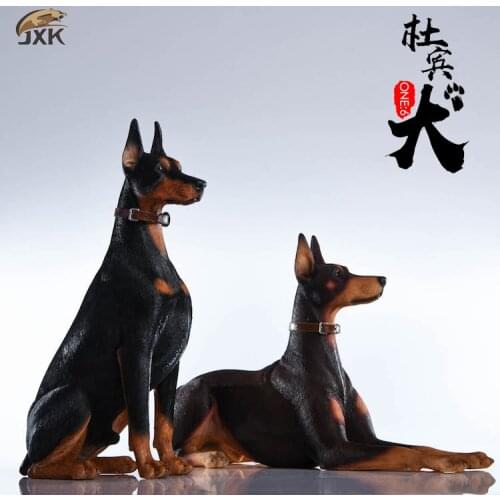 In Stock 1/6 Scale Animal Model JxK004 Doberman Pinschers Dog Animal Model Toys Gift for 12 inches Action Figure Scene Accessory