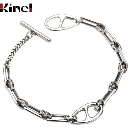 Kinel 925 Sterling Silver Trendy Bracelet for Women Vintage Handmade Korea Bracelets Fine Jewelry Birthday Gifts