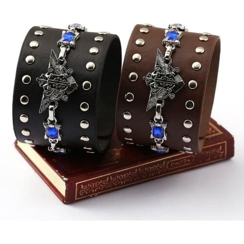 Cosplay Black Butler Hot Sale Men Bracelets For Women Pulseras Jewelry Men 100% Leather Bracelet Men Bracelets Women bangles