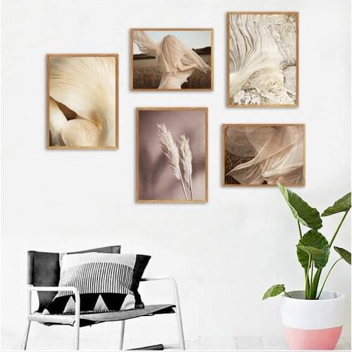 Wall Art Canvas Painting Girl Wheat Flower Leaves Plant Nordic Posters And Prints Landscape Wall Pictures For Living Room Decor