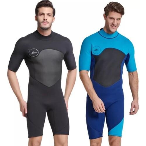 NEW 2mm Mens Short Wetsuit Black Thermal One-piece Fullbody Short Sleeve Rash Guard for Snorkeling Scuba Diving Surfing