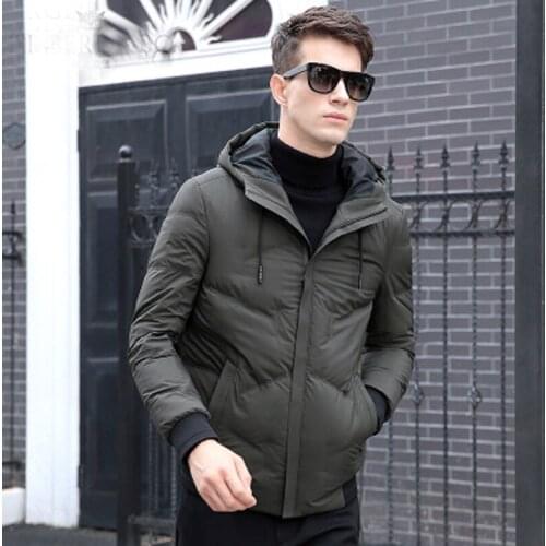New Winter Jacket Men High Quality Fashion Casual Coat Hood Thick Warm Down Jacket Male Winter Parkas Outerwear