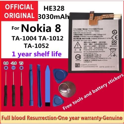 New High Quality 3030mAh HE328 Battery for Nokia 8 TA-1004 TA-1012 TA-1052 + Free Tools