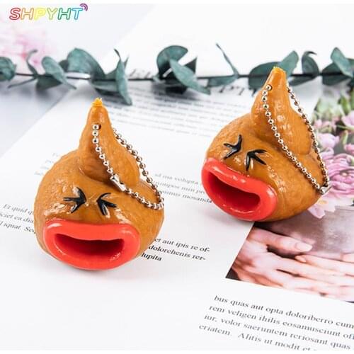 New Funny Poop Keychains Emoticon Toy Pop Out Tongues Novelty Fun Little Tricky Prank Antistress Toy For Kids Or Children